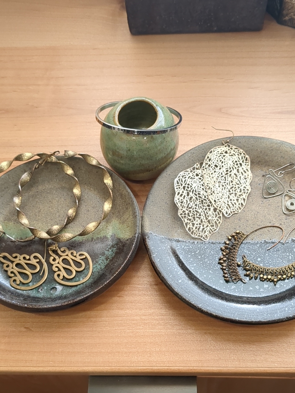 Tribal Abstract Hoop, Earrings, And Bracelet Bundle